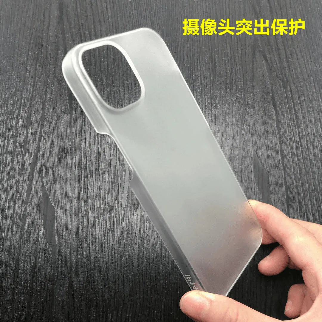 Ultra-thin half-pack frosted hard shell phone case for iPhone 11-16 series in black