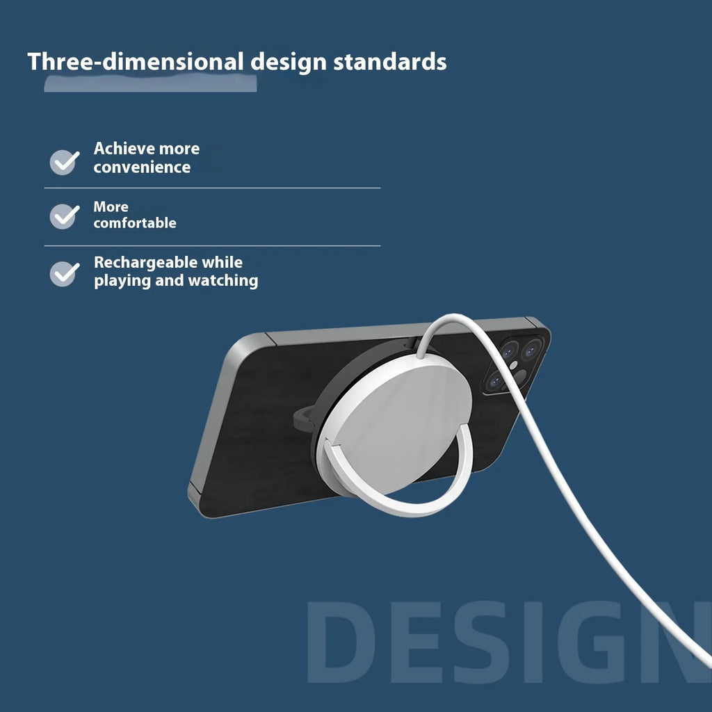 15W magnetic wireless charger with Type-C interface, shown in PD Black, PD White, Android Black or Android White