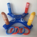 Inflatable ferrule toys set in blue and green PVC rings for parent-child throwing game