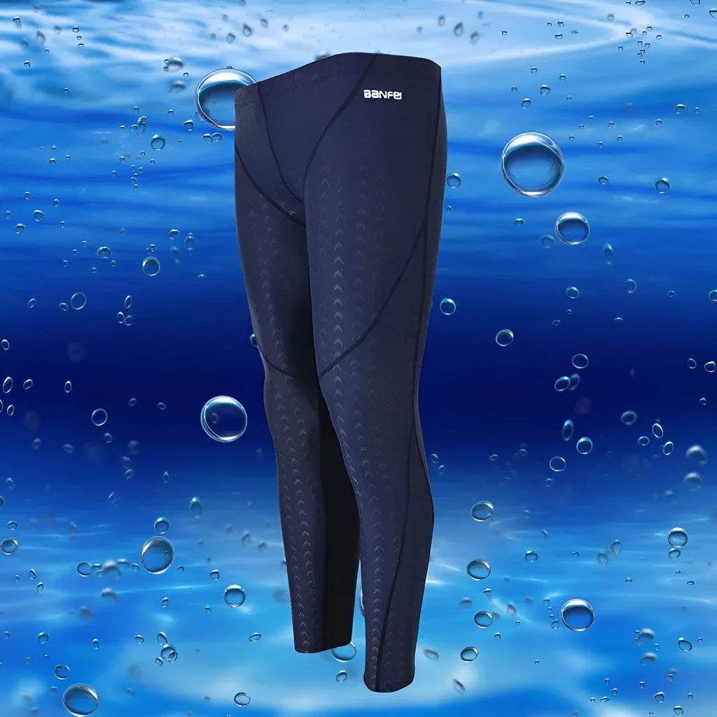 Men's nylon cropped swimming trunks in black with coloured side lines.
