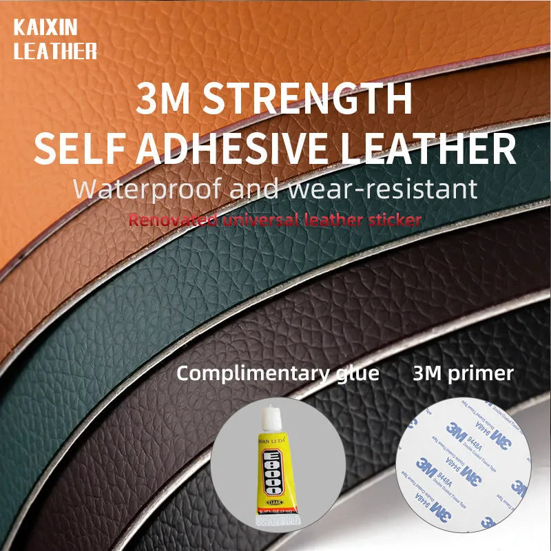 Self adhesive PU leather sheet for sofa and car repair, 120cm wide, 1mm thick, available in multiple colours and sizes