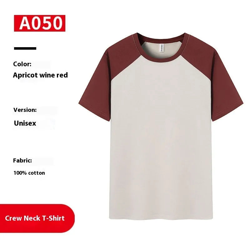 Round neck loose fit cotton blend t-shirt in army green colour on a hanger.