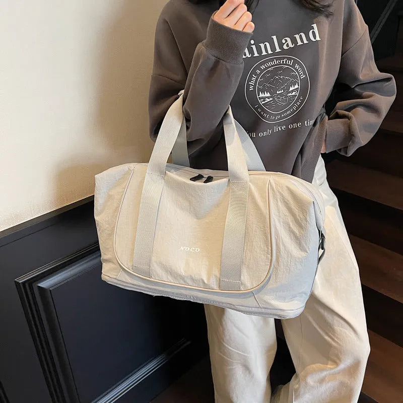 Oxford cloth crossbody bag for yoga and outdoor travel in solid colour
