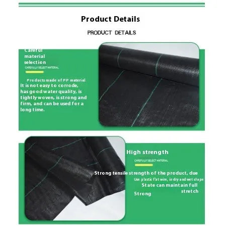 Black PP woven weed barrier mat roll 6FT × 300FT for garden ground cover