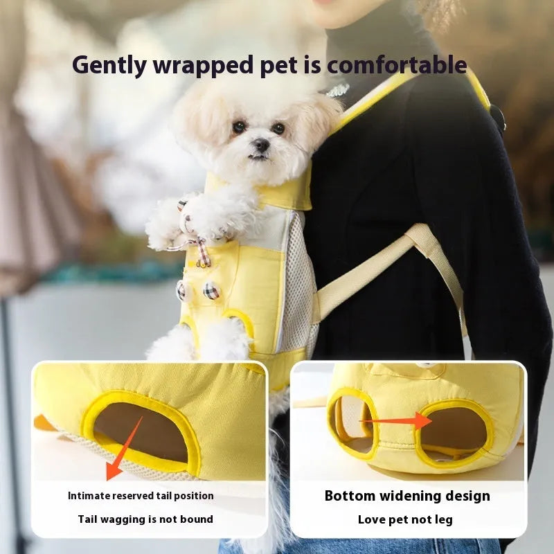 Cute cartoon animal pattern chest bag for cats in four colour options and sizes