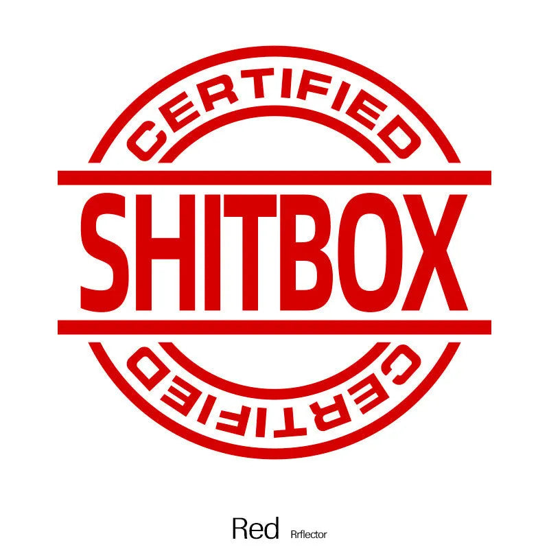 13x12cm vinyl car sticker showing colour options including glitter finish on vehicle door