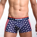 American flag printed ribbed boxers for men in red colour