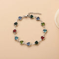 Stainless steel geometric Devil's Eye bracelet shown in one of six colour options: colourful, blue, green, red, light green, or light blue.