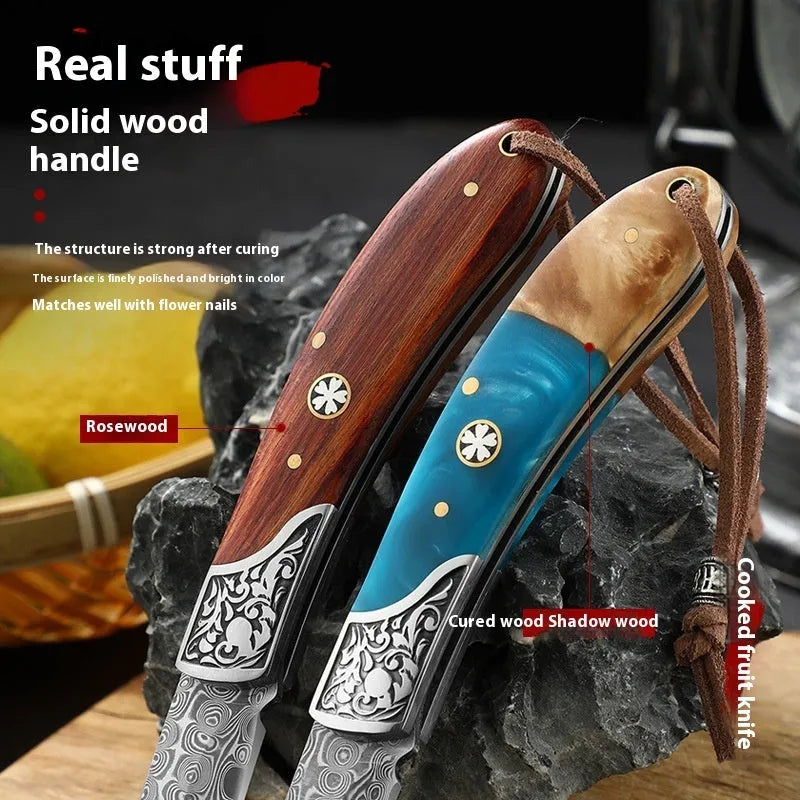 VG10 stainless steel folding pocket knife with dovetail pattern handle in blue or red colour