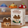 Mushroom micro particle building blocks cartoon doll ornaments, plastic small particle blocks, 6 colour options