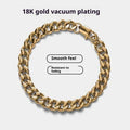 Stainless steel Cuban link chain bracelet in polished silver finish, 8mm width
