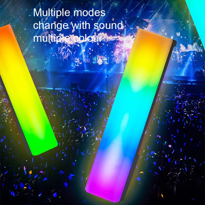 3D RGB voice-activated rhythm ambiance lamp in black or white shell with USB cable