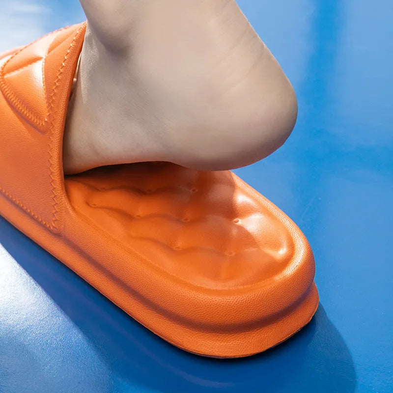 Non-slip bathroom slippers with thicker EVA sole in multiple colour options