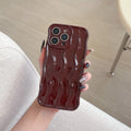 Electroplated 3D wave stripe protective case for iPhone 17 Pro Max in silver finish.