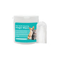 Box of disposable pet cleaning wipes for cat and dog ear care and teeth cleaning