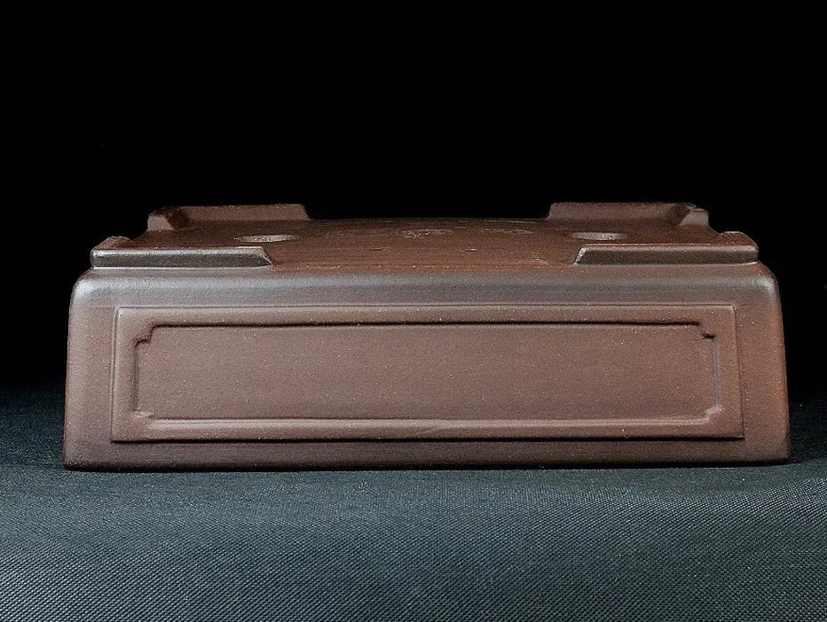 Handmade Yixing purple clay bonsai flowerpot 30cm, purple sand finish, for flowers and green plants