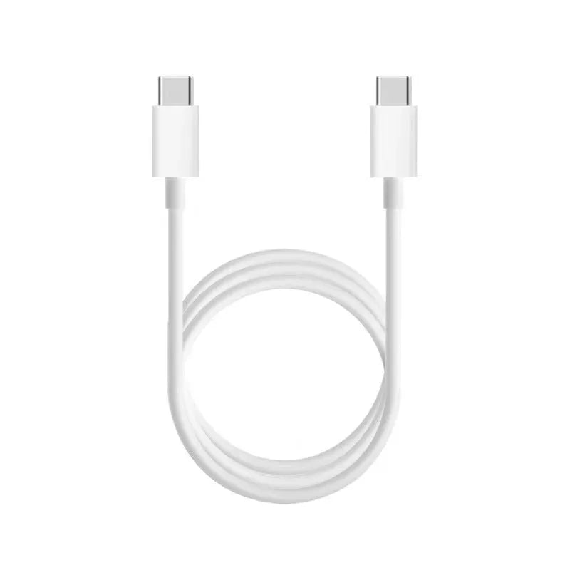 White USB-C to USB-C cable 1 metre length for MacBook and device connectivity