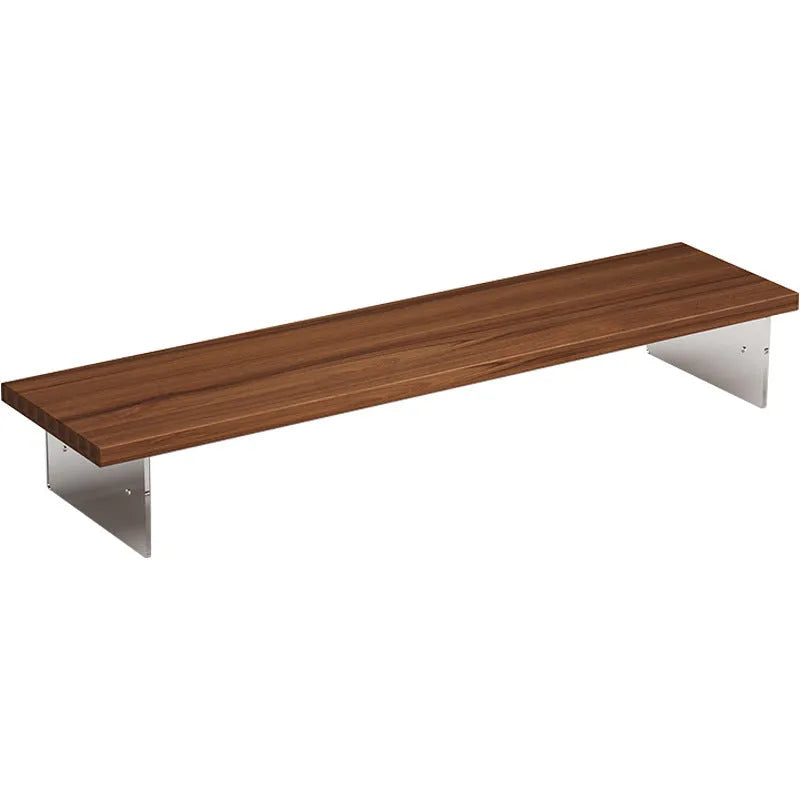 Acrylic and wood computer riser desk storage rack in black, white, walnut or teak, 40cm to 120cm long