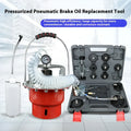 Pneumatic brake fluid replacement machine with pressure gauge and regulator on 49x30x42 cm unit