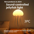 Jellyfish-shaped LED mood lamp with adjustable tentacles and colour-changing bubble effects
