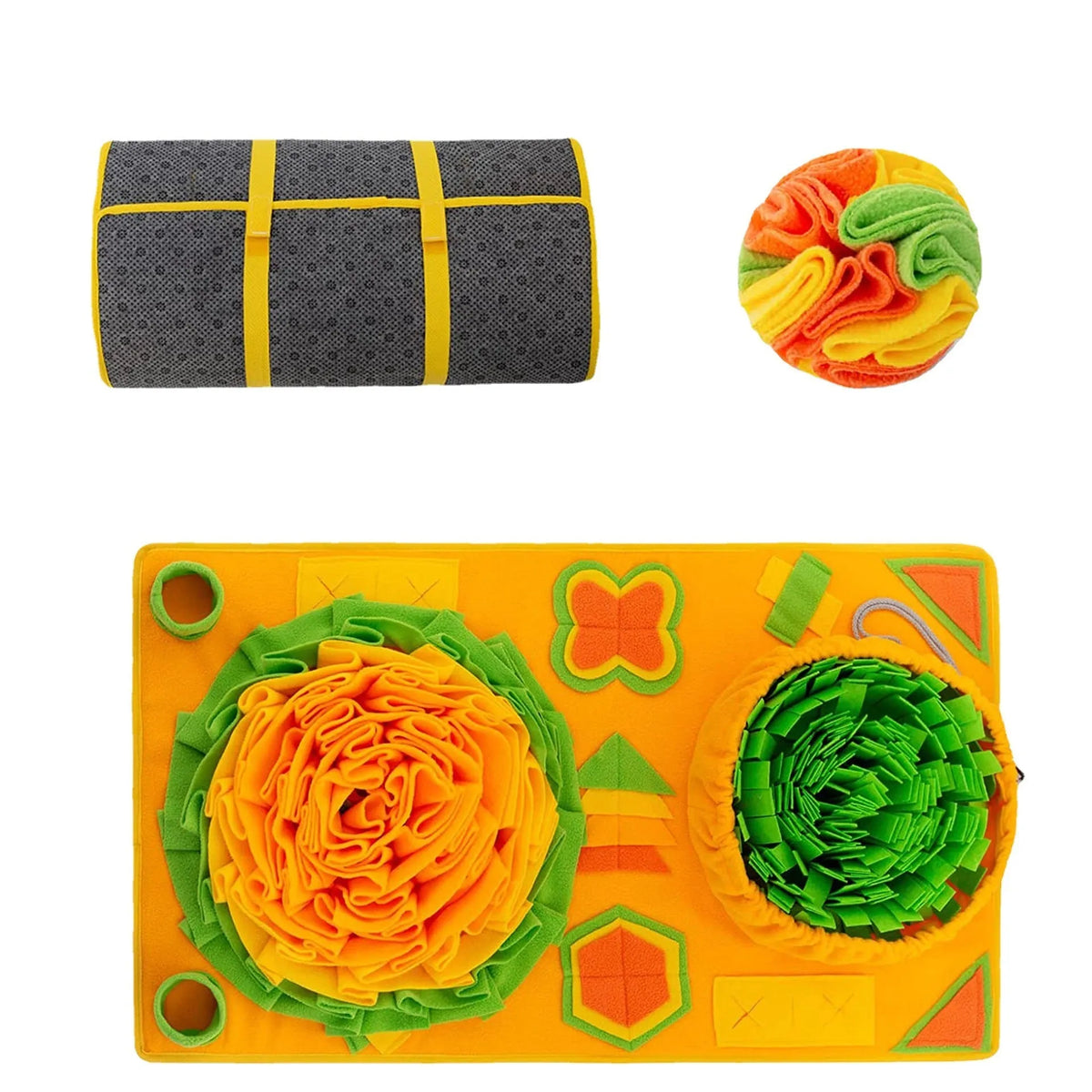 Polar fleece sniffing pad 85x50cm in cushion gift ball colour for interactive dog feeding and mental stimulation