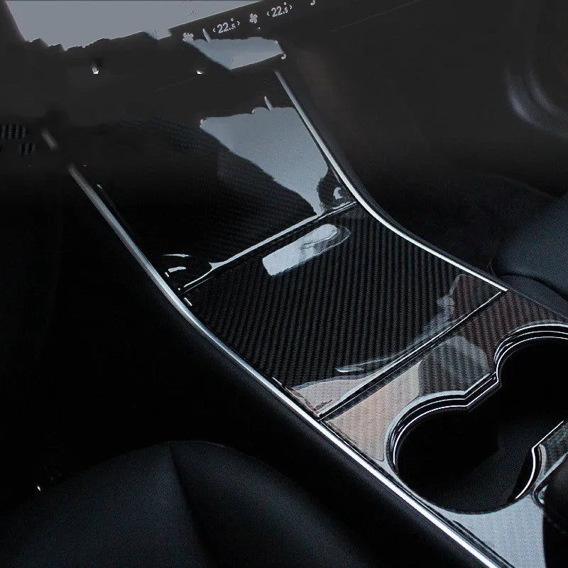 Carbon fibre sticker for centre control box interior armrest with anti slip texture