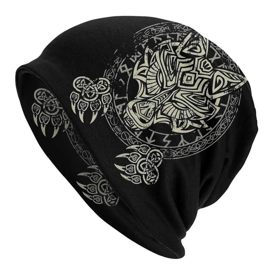 Viking totem wolf street dance hat with double-layer elastic sleeve cap in multiple colour options