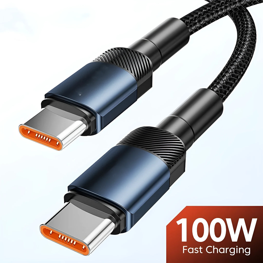 Aluminium alloy USB fast charge cable with woven design in four colour options