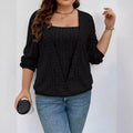 Solid colour V-neck long sleeve false two-piece suit top in a loose rib fabric fit.