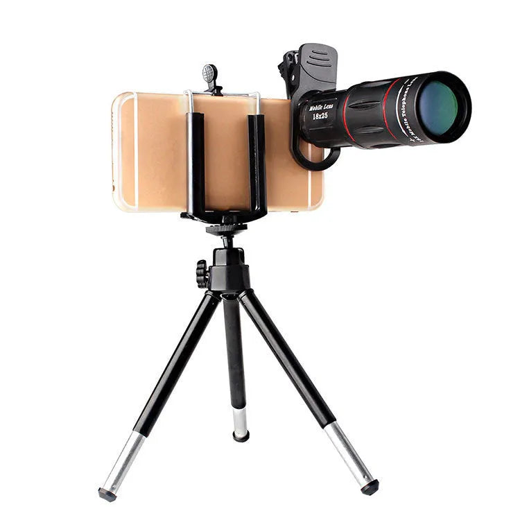 18X telescope zoom mobile lens kit with clip and flexible tripod for Samsung smartphones