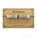 Women's geometric stone bead bracelet with colourful beads in geometric pattern on wrist