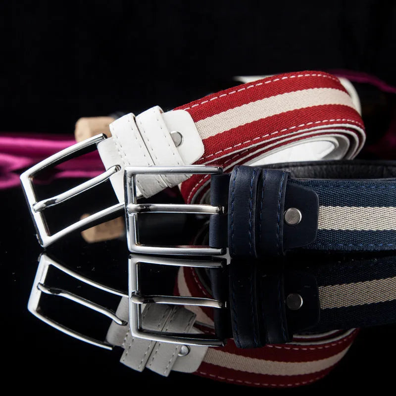 Casual pin buckle belt in imitation leather with square alloy buckle, 115cm, available in multiple colours