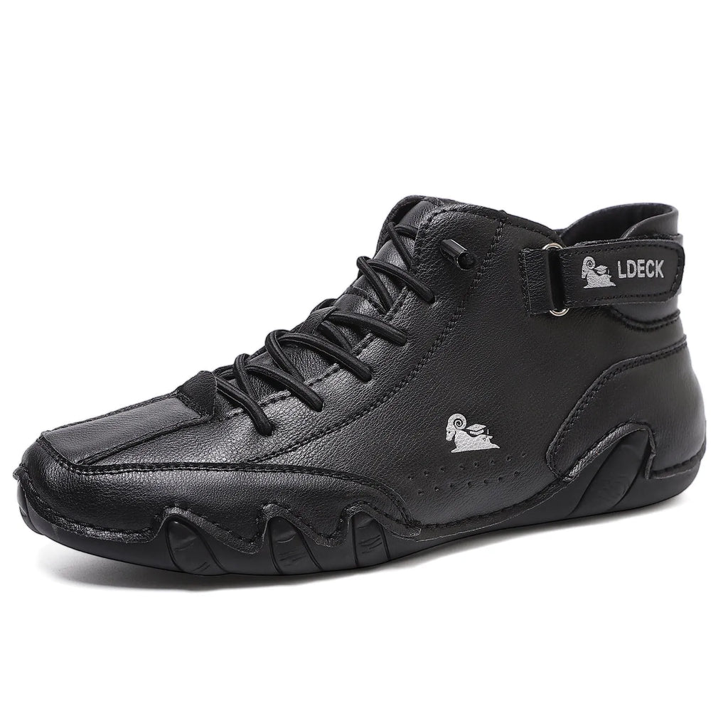 Octopus men's high-top casual shoes in khaki with a microfibre upper and rubber sole.