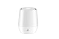 White flame effect aromatherapy diffuser humidifier with USB-C port on desk