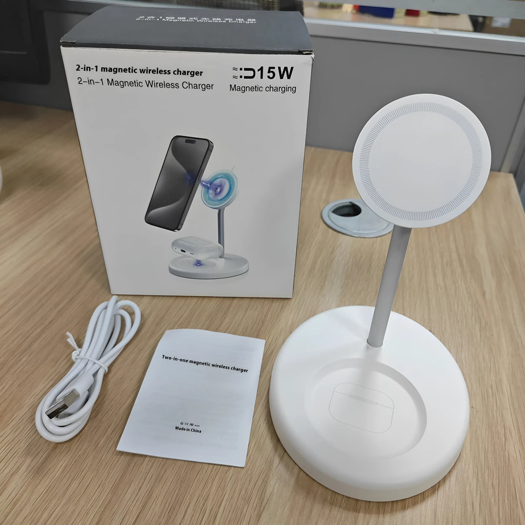 Vertical wireless charger with cooling holes for 30W fast charging of mobile phones