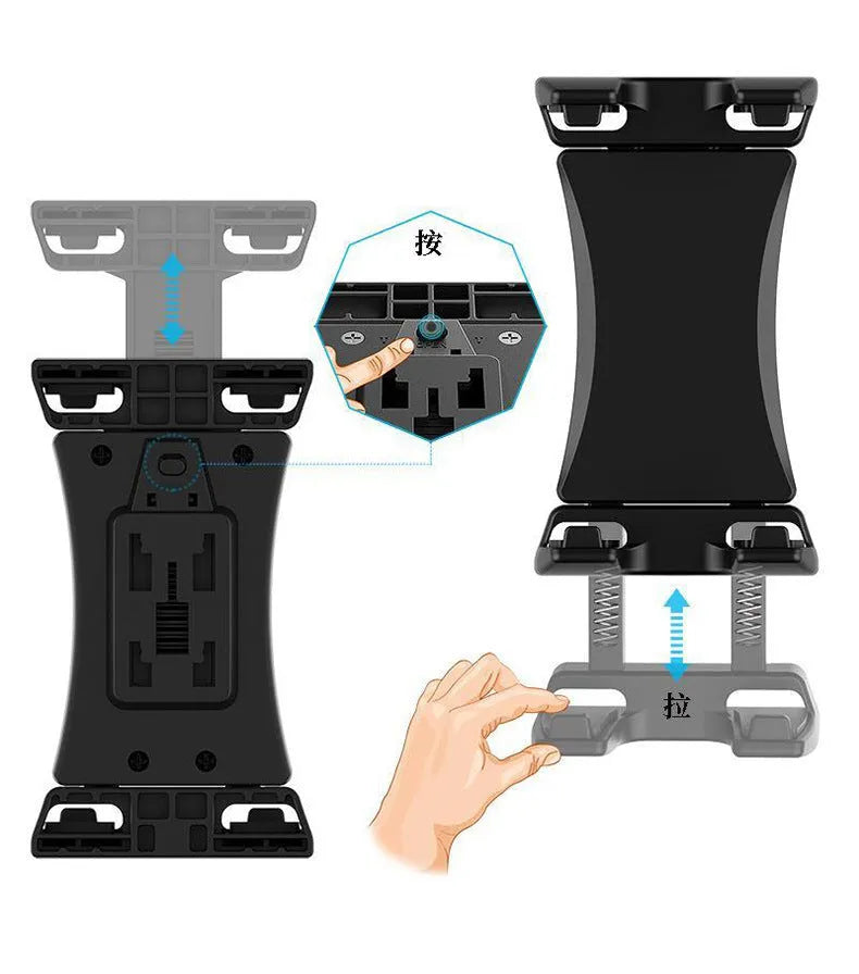 Black bicycle handlebar mobile phone mounting bracket with adjustable clamp for cycling and live streaming
