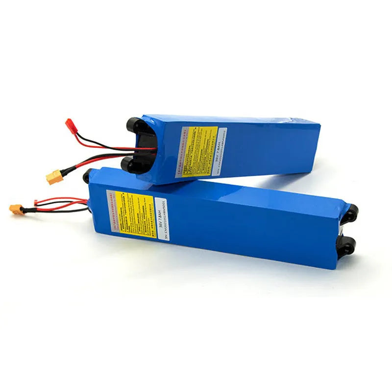 36V electric scooter lithium battery pack showing capacity options of 6.6Ah, 7.8Ah, and 10.4Ah