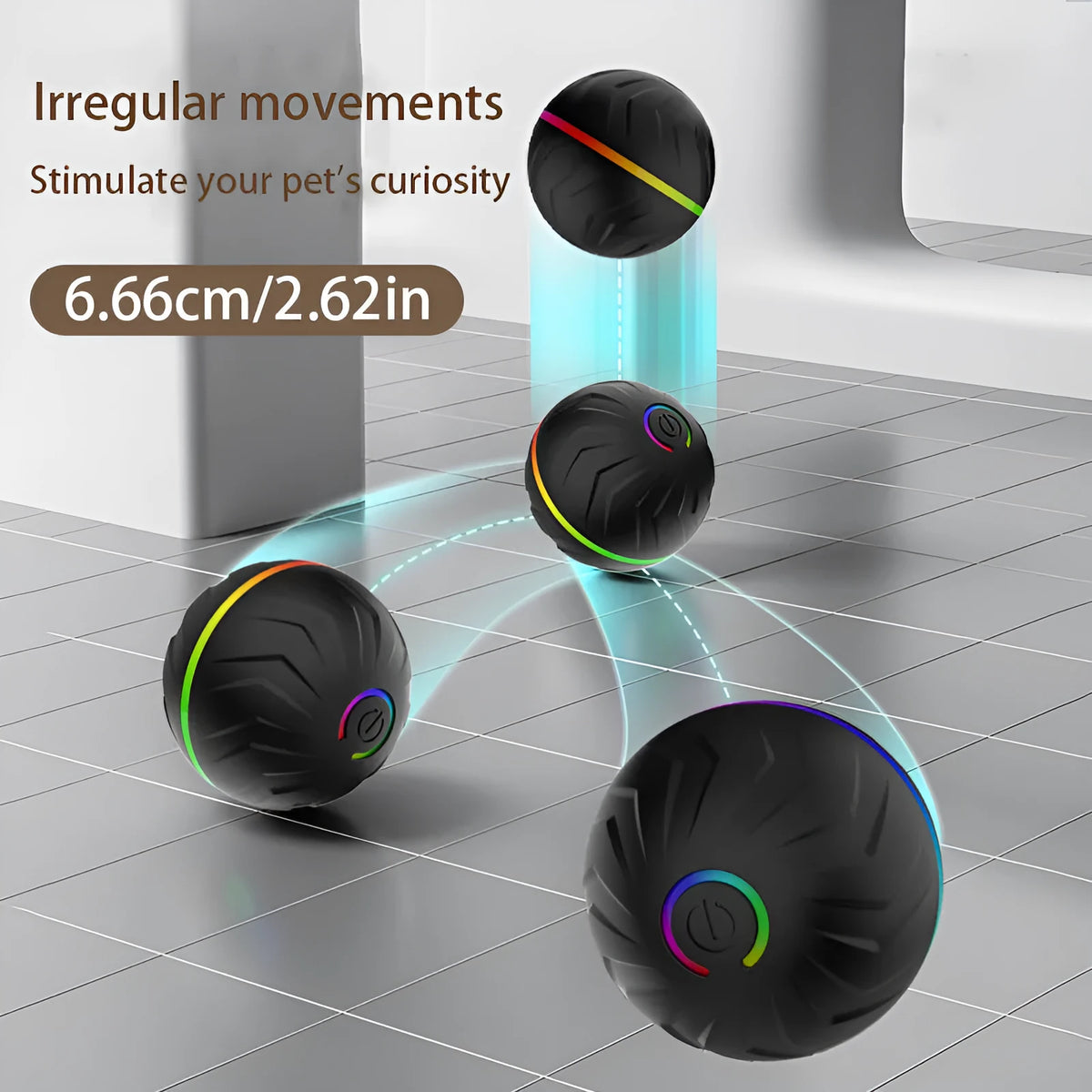 Intelligent gravity bouncing rubber dog toy ball in black T01 with bouncy texture for interactive play