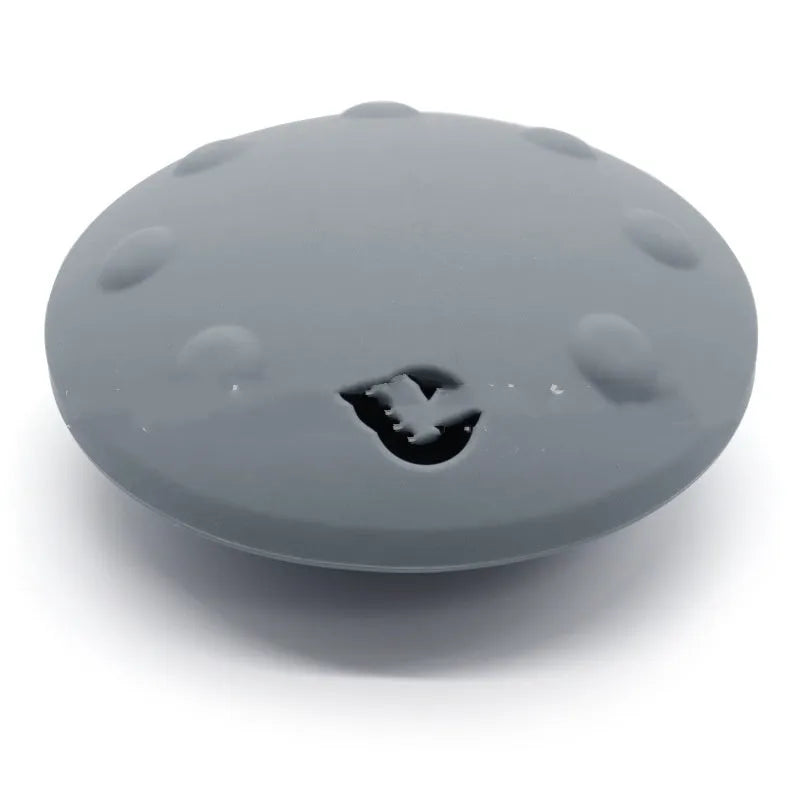 Silicone slow feeder frisbee for pets, small size 120x120x55mm, available in six colours including sky blue and taro purple