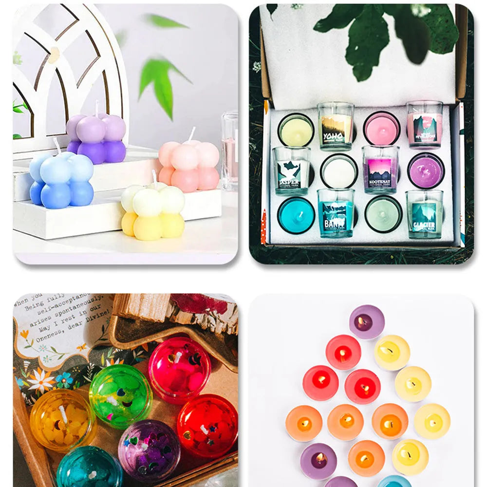 30 colour candle and soap dye pigment concentrate in 10ml bottles with needle-drip application