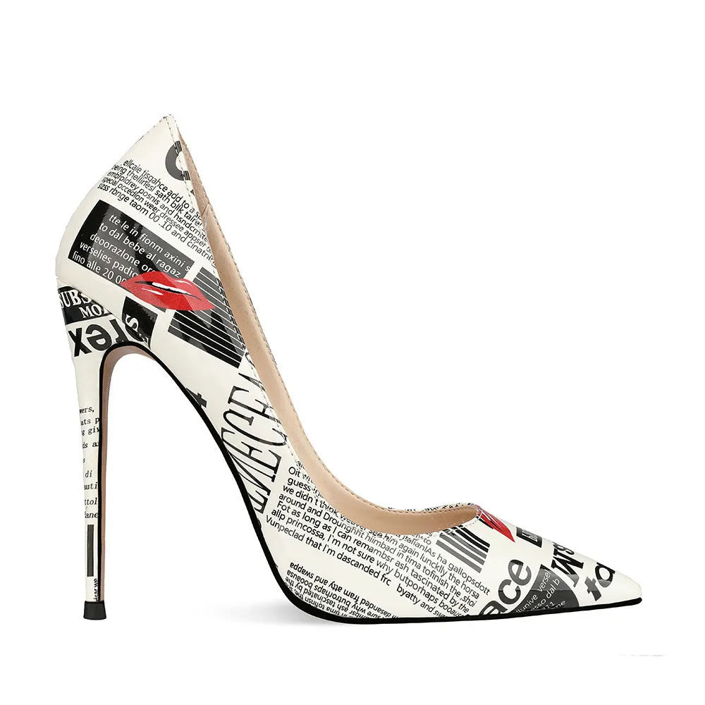 Women's pointed toe stiletto heels with rhinestone decoration on solid colour microfiber upper, 12cm heel height