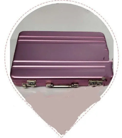 Aluminium alloy metal card holder in six colours showing 100x65x16mm dimensions