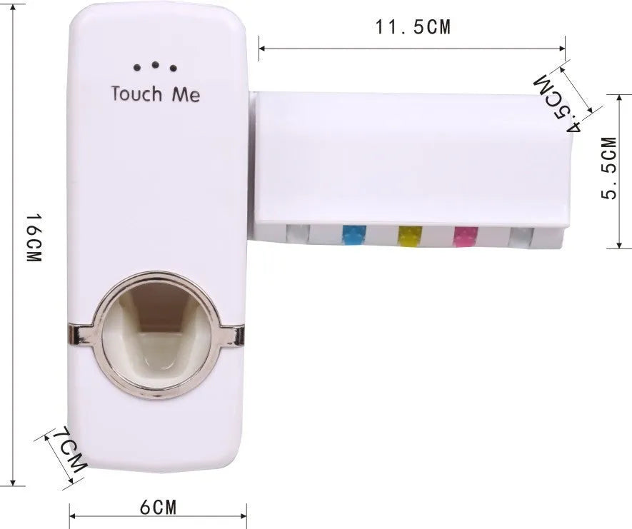 White adhesive bathroom accessories set with toothbrush holder mounted on tile wall