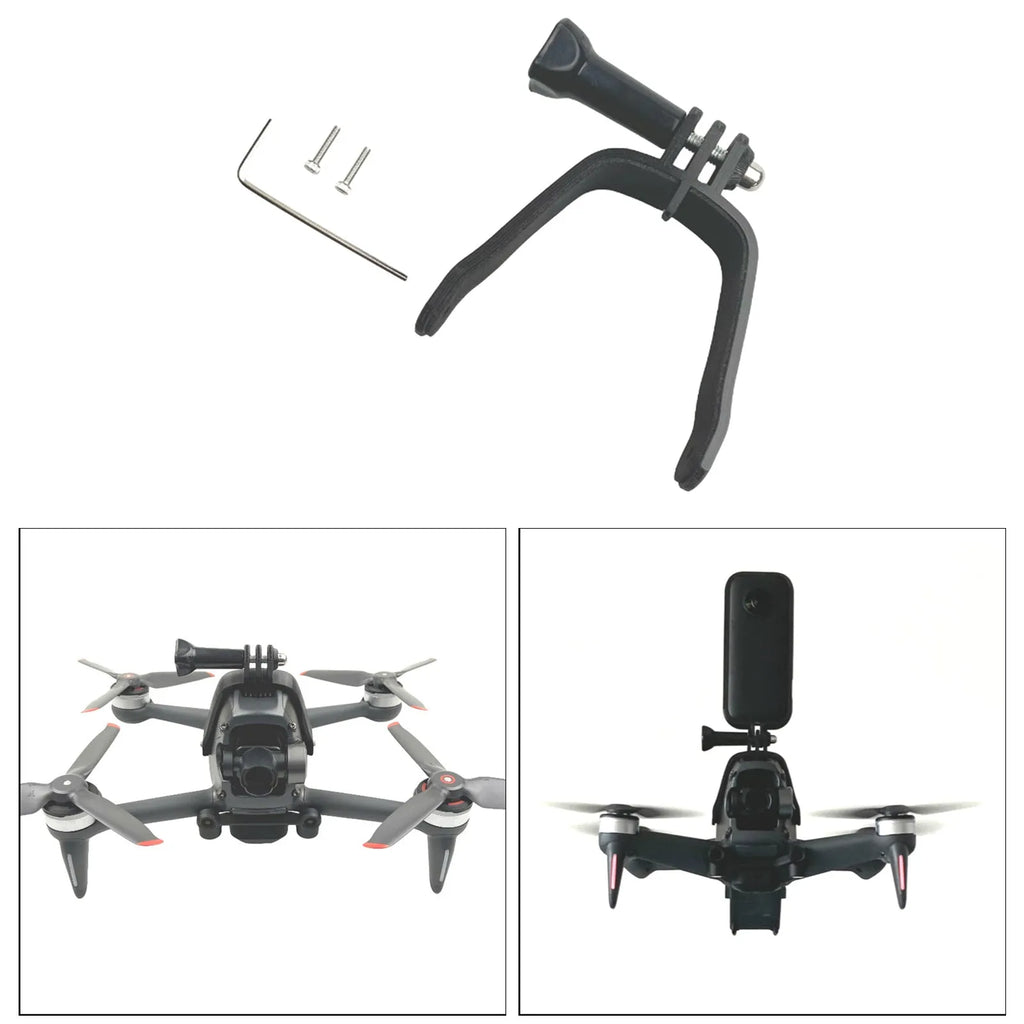 3D printed FPV drone expansion bracket for mounting GoPro compatible action cameras