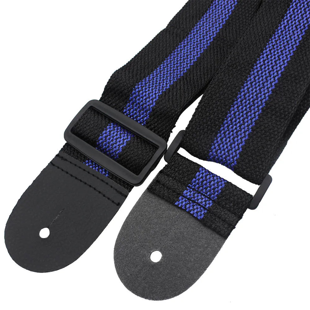 Universal woven musical instrument strap for guitar, bass, and ukulele in multiple colour options.