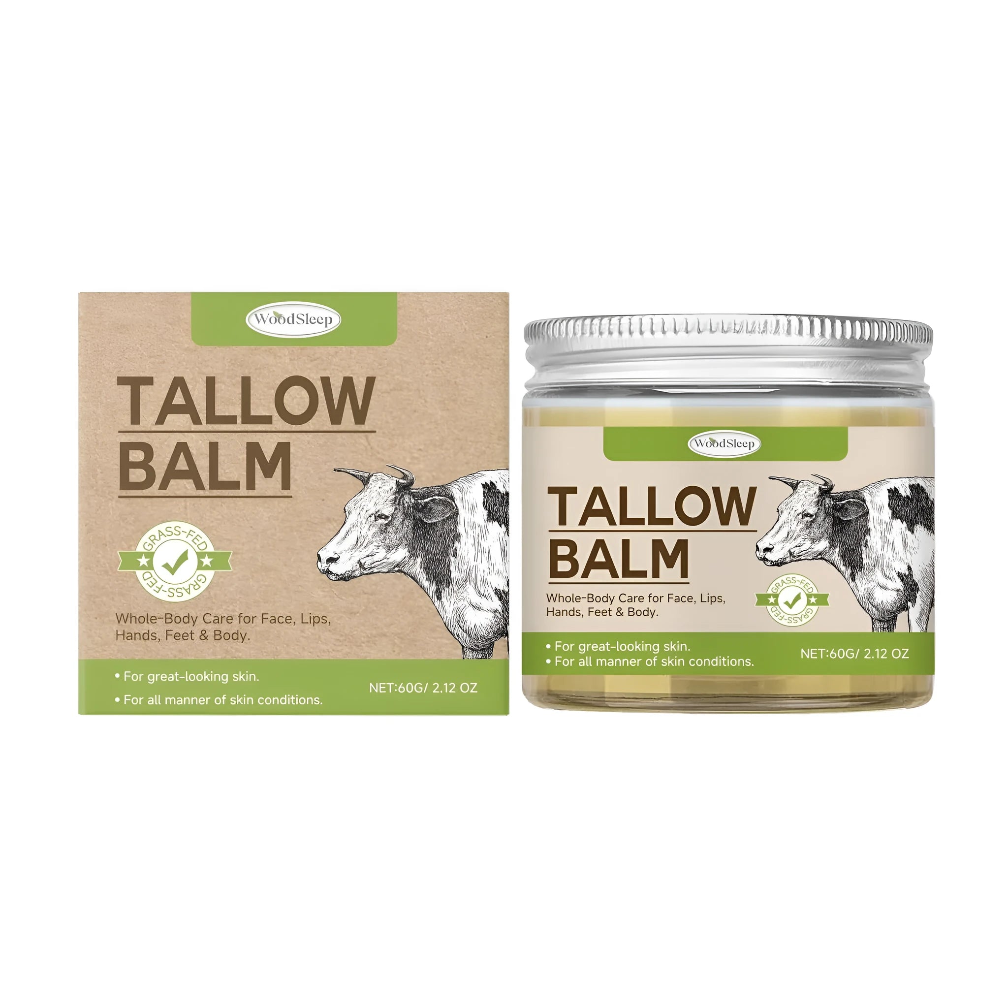 60g container of natural butter-textured moisturising cream with glycerin and honey ingredients