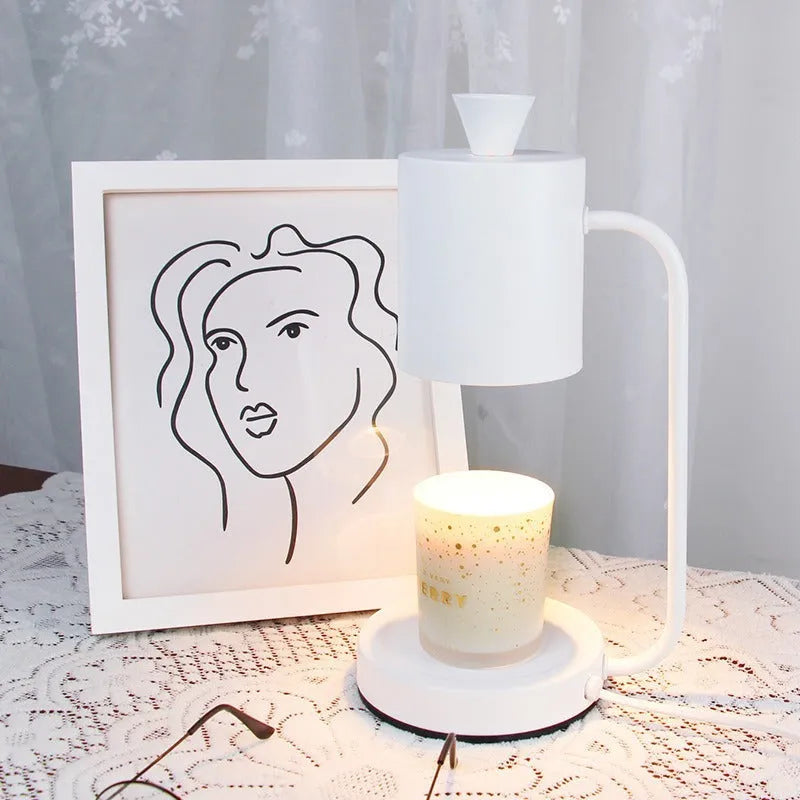 European-style metal aromatherapy lamp with dimmer switch and white finish