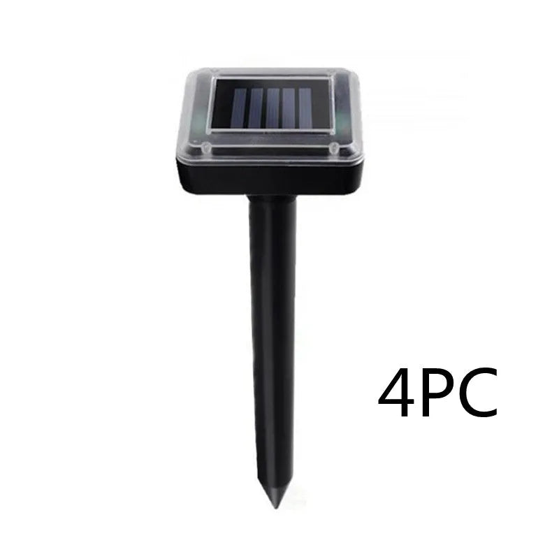 Solar ultrasonic mouse repeller with 5.5V solar panel, 1200mAh battery, 400-1000Hz vibration, Black or Green
