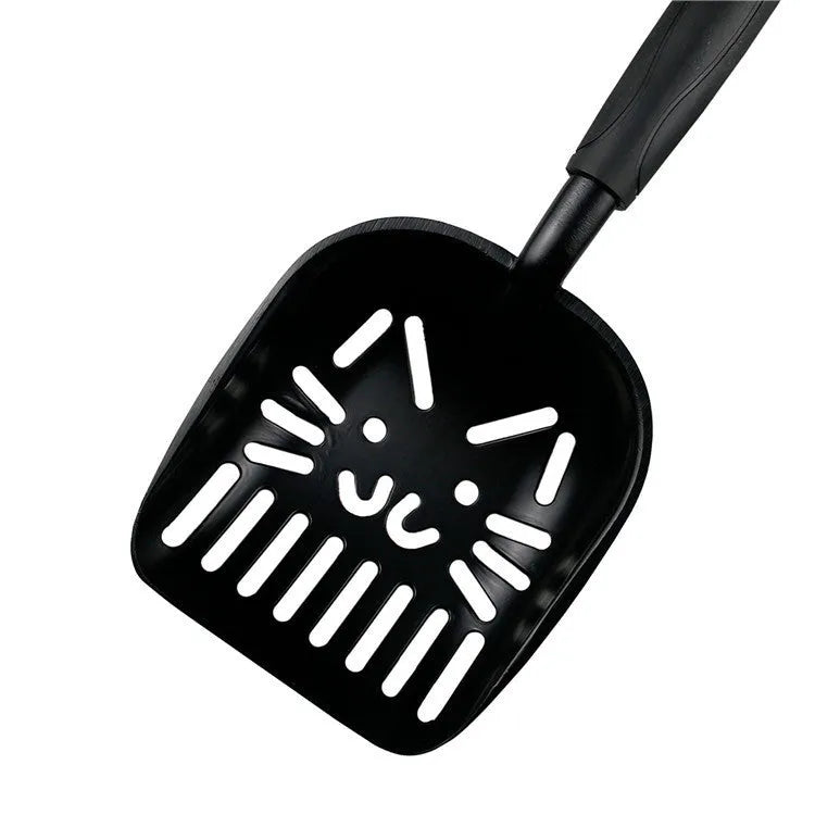 Pet large alloy cat litter scoop with plastic handle for cleaning cat litter tray