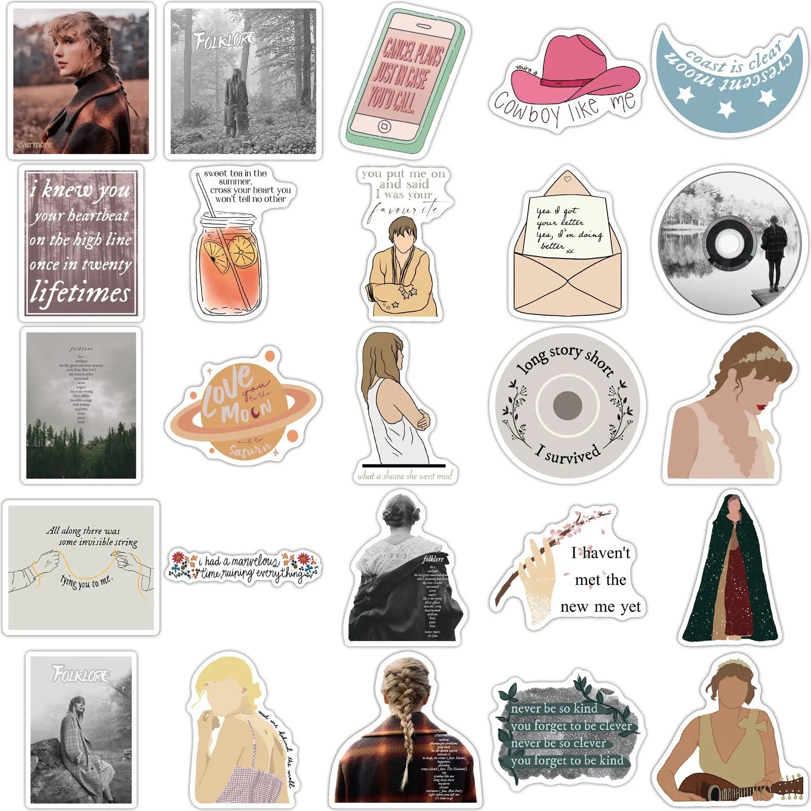 50 waterproof adhesive stickers with graffiti cartoon designs for luggage and notebooks measuring 4-6cm